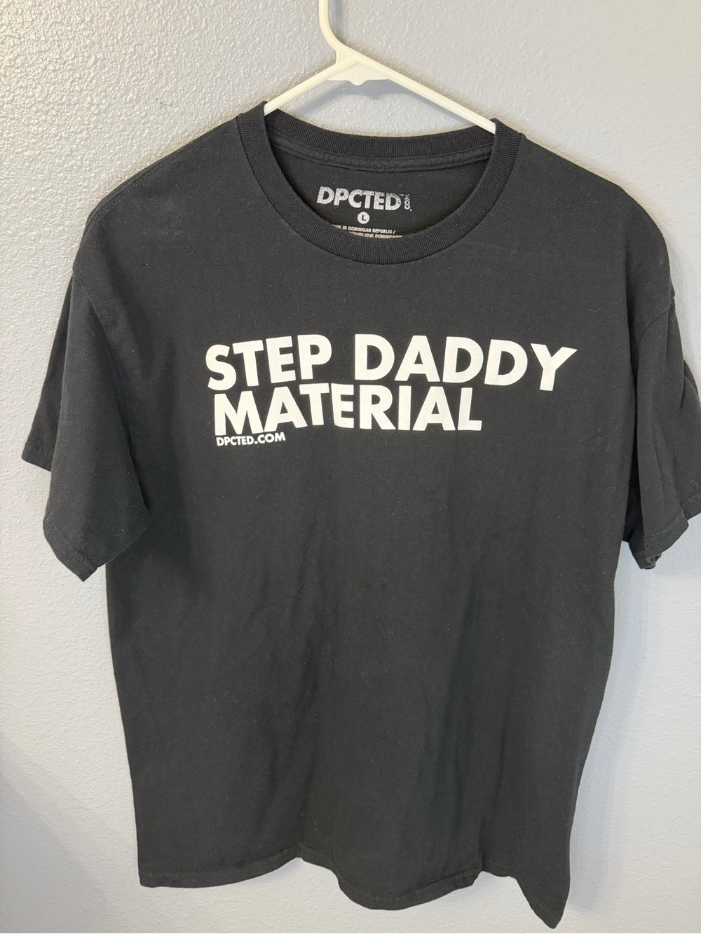 Black "Step Daddy Material" Short Sleeve Tee